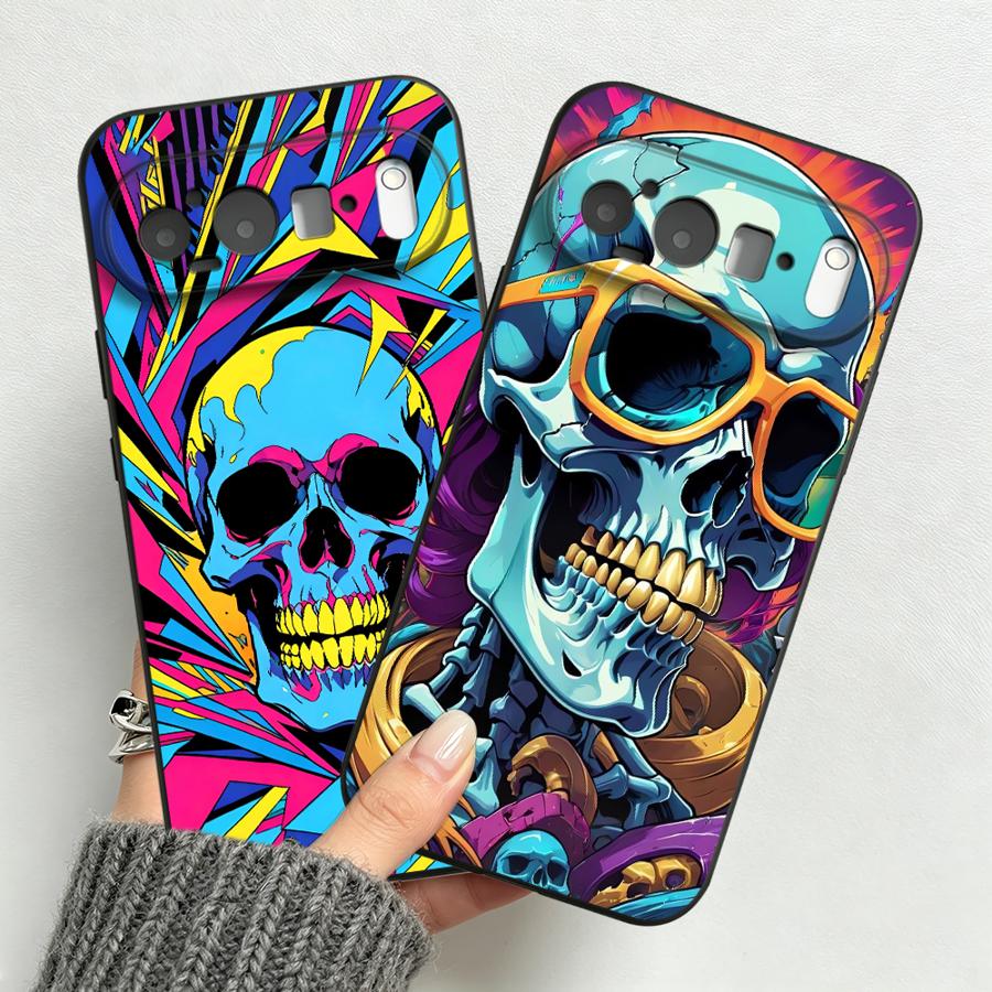 Google Pixel 9 - Custodia Neon Pop Art Skull per